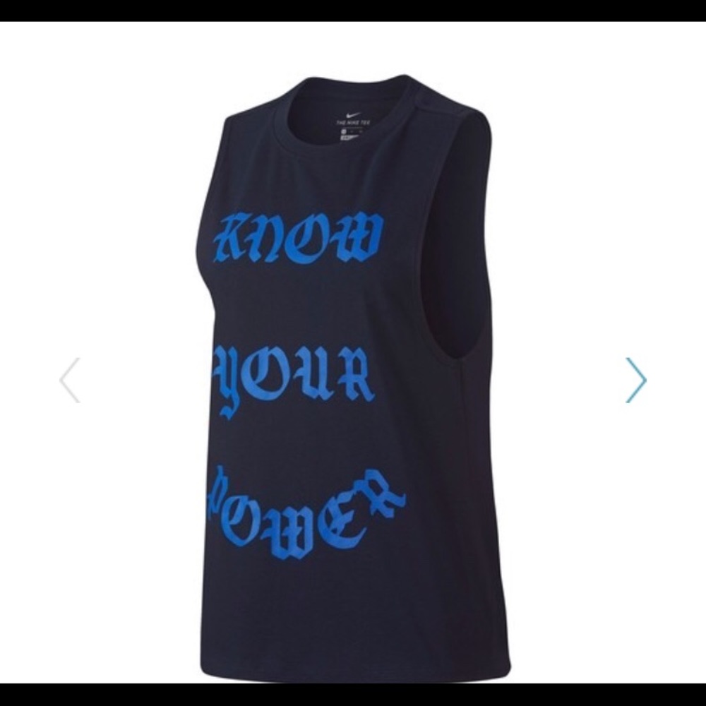 Nike small graphic tank “know your power” nwt!